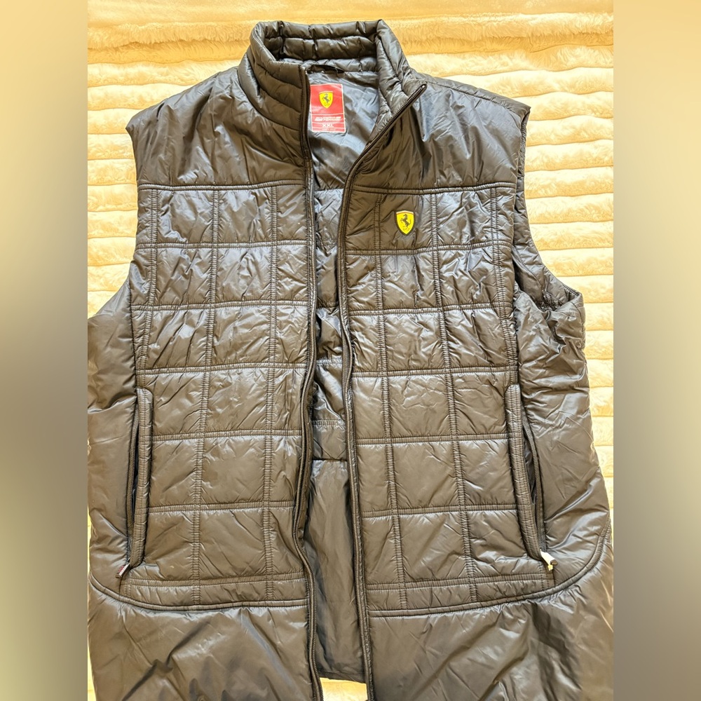 Scuderia Ferrari Black Quilted Vest with Shield Patch